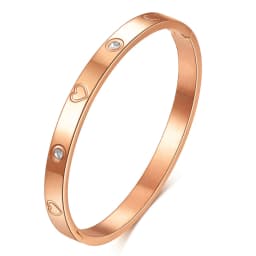Fashion Hollow Star Gift Bangles & Bracelets For Women Party Trendy Jewelry Stainless Steel Rose Gold Color Cuff Wristband