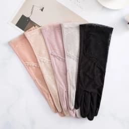 Summer Women Sunscreen Touch Screen Mid-length Ice Silk Gloves Sexy Lace Hollow Thin Breathable Jacquard Female Drive Gloves