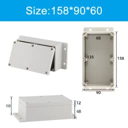 Wall Mounted Outdoor Gray Plastic Enclosures Custom IP65 ABS Waterproof Electrical Junction Box Eith Ear Electrical Project Box
