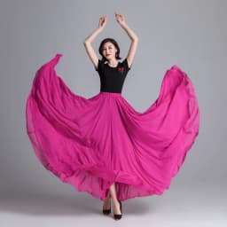 2022 Chiffon Long Skirts For Women Elegant Casual High Waist Boho Beach Maxi Skirts Saias Femme Solid Dance Skirt Streetwear