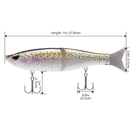 Bassdash Swimbaits Pike Trout Glide Baits Minnow Hard Bass Fishing Lure 17.8cm/62.5g 11.5cm/18.4g