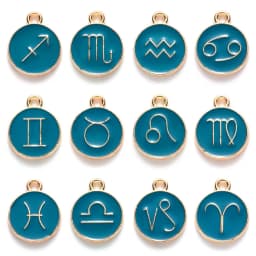 12pcs/lot 15x12mm 12 Constellation Charms Double Face Enamel Charms Charms Pendants Jewelry Making Handmade Craft Accessories