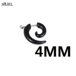 Punk Acrylic Black Bull Horn Shape Earrings for Women Men Personality Snail Studs Tribal Spiral Earing Piercings Hip-Hop Jewelry
