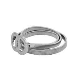 New Silver Gold Metal Belt Double Ring Imitate Rhinestone Lady Waist Belt Dress Suits Elastic Thin Slim Women Belts Waistband