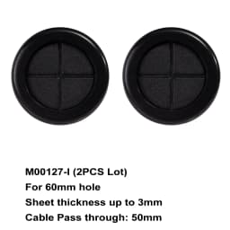 Flexible Rubber Grommet for Cable Hole Cover, Wire Organizer, Cable Pass Through, Round Gasket Black