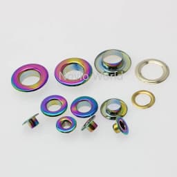 Nolvo World 20-100pcs 6 size 4.5-5-8-10-12-12.5mm rainbow COPPER Material light weight fastern round eyelets shoes grommets