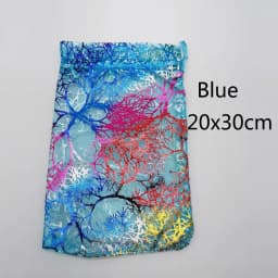 100pcs Blue Coral Organza Bag Drawstring Pouch Bag Organizer Jewelry Box Gift For Wed Christmas Jewelry Display Packaging Bags
