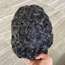 20MM Curly Toupee For Black Men Human Hair Replacement System Hair Topper Pieces for Men Durable Replacement Capillary Prosthesi