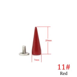 10pcs Metal Punk Spikes Cone Bullet Studs Rivets for Leather Craft Bag Garment Clothing Shoes DIY Parts Accessories