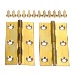 2x Brass Hinge Decor Door Hinges Wooden Gift Jewelry Box Hinges Gold Color Vintage