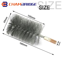 M12 Thread Wire Brush Metal Handle 18/22/25/32/40/50/65/75mm Brush Working Stainless Steel Wire Pipe Tube Cleaning Chimney Brush