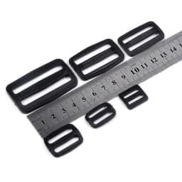 5pcs/set Plastic Webbing Tri-ring Adjust Buckle Curve Slider Tri-Glide Dog Collar Harness Backpack Strap