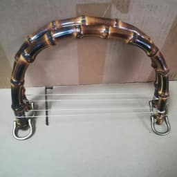 Outside 25X14 cm Large Size Thickness 1.2-1.5 cm Genuine Handmade Bamboo Bag Handle Obag Hanger Frame Rattan Purse Handles Parts