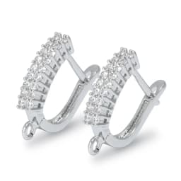 New DIY Earrings Clasps Hooks for Woman Handmade Jewelry Making Accessories Gold Color Brass Zircon Earrings Hook