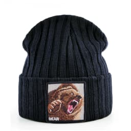 Embroidery Bear Knitted Beanies Hat Men Solid Color Autumn Winter Knitting Boy Skullies Caps Women Streetwear Kpop Gorras Bonnet