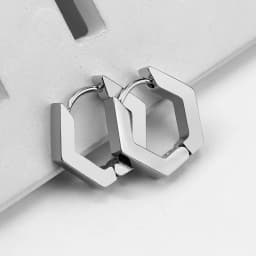 Fashion Personality Geometric Triangle Square Star Heart U Shape Hoop Earrings Men Women Stainless Steel Punk Piercing Jewelry