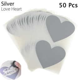 50Pcs/Set Cute Love Pentagram Shape Scratch Card Sticker DIY Postcard Wedding Gift Self-adhesive Coating Sticker Color Multi-use