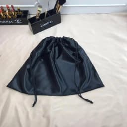 Large Silk Satin Drawstring Care Bag Custom Wigs Storage Dust Proof Packaging Pouch Black Reusable Sack Handbag Shoes Travel Bag