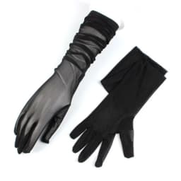Summer Women UV Sunscreen Elasticity Mesh Driving Sun Glove Sexy Long Lace Fun Flirt Black Silk Thin Arm Sleeve Mitten H98