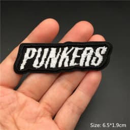 Black Punk Badges Jacket Patch Embroidered Iron Patches For Clothing Sew On Sticker DIY Appliques Decoration Rock Band
