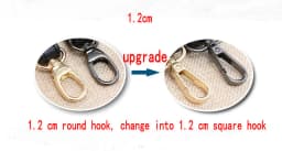 Bag Handle belt Black PU Lady handbag accessories With Snap hook/Dog hook 2.5cm 2cm 1.2cm width