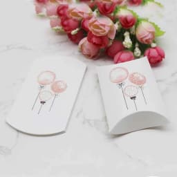 12/50pcs Beautiful Flower Pattern Pillow Shape Paper & Kraft Wedding Candy & Birthday Gift Storage Box Size 20X55X80mm