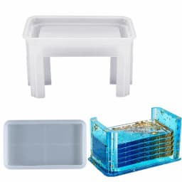 DIY Crystal Epoxy Resin Mold Cup Pad Storage Bracket Ornament Rectangular Table Tea Coaster Silicone Mould For Resin