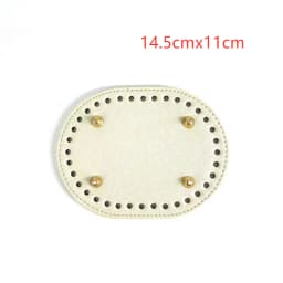New 14.5*11cm Diy Hand-Woven Bag Hardware Accessor Cross Pattern Pu Oval Bag Bottom Women'S Bag Accessories For Handbags