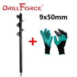 8/9/10cm Garden Auger Spiral Earth Drill Bit Flower Planter Hex Shaft Planting Hole Digger Tool 25/30/35/40/45/50/60cm Long