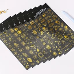 1 Sheets Bronzing Snowflake Starry Sky Sticker Stationery Decoration Material DIY Journal Diary Album Planner Stickers
