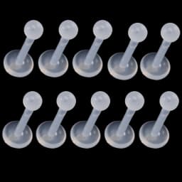 10pcs Transparent Bioplast Flexible Labret Stud Push-in Lip Piercing Ring Ear Cartilage Tragus Helix Piercing Fashion Jewelry