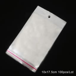 100pcs Transparent Self Adhesive Plastic Storage Bag OPP Poly Pack Bag With Hang Hole Retail Packaging Pouches Beads Jewelry Bag