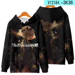 Game NieR Automata 2B YoRHa No. 2 Type B 9S YoRHa No. 9 Type S Cosplay Costume 3D Sweatshirt Men Zipper Hoodies Outwear Coat