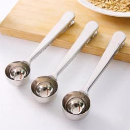1/3Pcs Multifunction Stainless Steel Coffee Scoop with Clip Coffee Tea Measuring Scoop 1Cup Ground Coffee Measuring Scoop Spoons