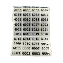 1000 Labels Consecutive Number Inventory Storage Sticker Waterproof 20mm x 10mm 001 to 10000 For Choice