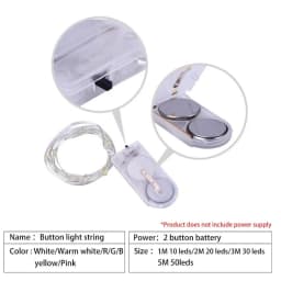 OuuZuu LED Fairy Light Mini Christmas Light Copper Wire String Light Waterproof CR2032 Battery for Wedding Xmas Garland Party