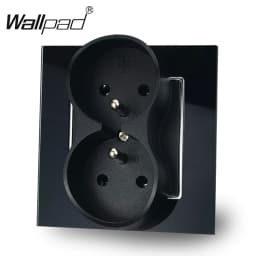 White Single Frame 16A Double French Socket 86*86mm Wallpad EU Style Wall Plug Power Outlet with Claws for Poland Belgium