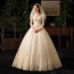 Vestido Noiva White Full Sleeve Wedding Dress With Train Princess Luxury Wedding Dress Robe De Mariee Plus Size Customized