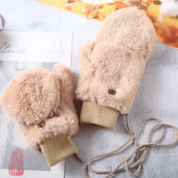 Women Winter Keep Warm Plus Cashmere Thicken Cute Lovely Solid Mittens Full Finger Flip Gloves Outdoor Cycling Windproof Soft