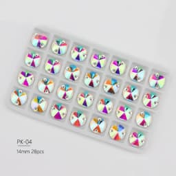 3200 Color AB Sew On Rivoli Rhinestone Round Beads Glass Crystal FlatBack Sewing Stone For Wedding Dress DIY Fix Cloth
