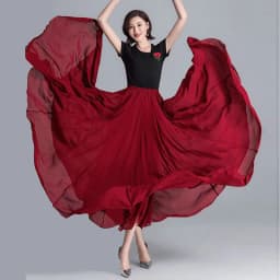 2022 Chiffon Long Skirts For Women Elegant Casual High Waist Boho Beach Maxi Skirts Saias Femme Solid Dance Skirt Streetwear