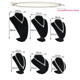 Exhibitor 6 Options Black PU Jewelry Display Faux Leather Mannequin Necklace Pendant Jewelry Bust Neck Display Stand Holder