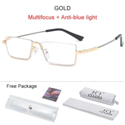 CLLOIO New Trend Multifocal Business Reading Glasses Men Memory Titanium Half frame Anti Blue Ray Progressive Glasses for Women