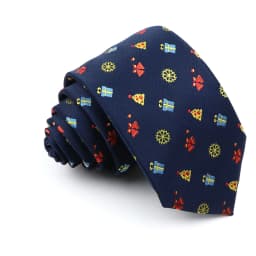 Christmas Ties For Men Red Green Blue Printed Festival Theme Party Gift Xmas Tree Santa Snowflake Slim Necktie For Man Accessori