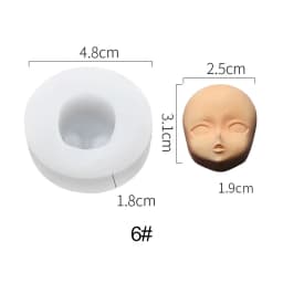 3D Baby Face Silicone Molds Q Version Clay Head Sculpey Doll Modification Accessories DIY Proportional Face Making Tools