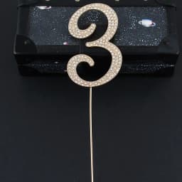 1Pc New Glitter Alloy Rhinestone Golden Silver Number Cake Toppers Baby Shower Birthday Decoration Wedding Digital Cakes Decor