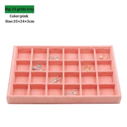 Pink Velvet B/M/S Necklace Earrings Storage Box Showcase Jewellery Stand Holder Ring Jewelry Display Organizer Case Tray Holder