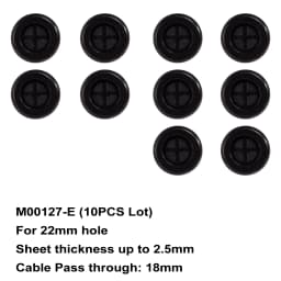 Flexible Rubber Grommet for Cable Hole Cover, Wire Organizer, Cable Pass Through, Round Gasket Black