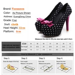 2026 Spring Autumn New Women's Pumps Sweet Bow Polka Dot High-Heeled Single Shoes Round Toe Thin Heels Plus Size Women Shoes