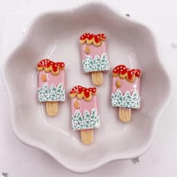 12Pcs Resin Colorful Fruit Popsicle Flatback Cabochon Figurine Stone Scrapbook Party Applique DIY Jewelry Accessories Art Crafts